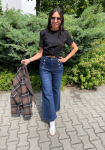 Crop top bawełniany z ozdobną różą