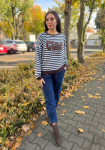 Masełkowa bluza Azara w paski ciao 