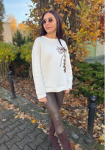 Bluza damska z wyszywanym haftem kwiat kolory