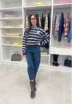 Sweter dzianinowy polo z kołnierzykiem kolory