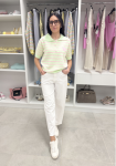 Pastelowy sweter damski polo ze serduszkiem kolory