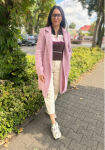 Wiosenny płaszcz boucle zapinany na guziki kolory