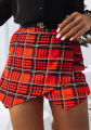 Spódnico spodenki w kratę kolor czerwony