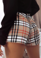 Spódnico spodenki w kratę beżowe