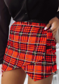 Spódnico spodenki w kratę czerwone