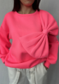 Różowa bluza fluo z kokardą