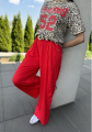 Czerwone szerokie spodnie Livans z plecionym paskiem 4