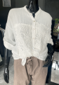 Koszula muślinowa damska z ozdobnym haftem kolor biały