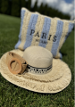 Torebka pleciona z rączką i napisem PARIS paski 4