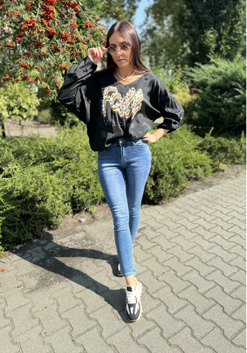 Modna bluzka fall vibes ze złotą tasiemką wybór kolorów 4