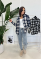 Modna koszula w kratę z przetarciami 1