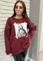 Modna bluza oversize z aplikacją psa 4