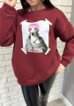 Modna bluza oversize z aplikacją psa 5