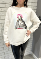 Modna bluza oversize z aplikacją psa 8
